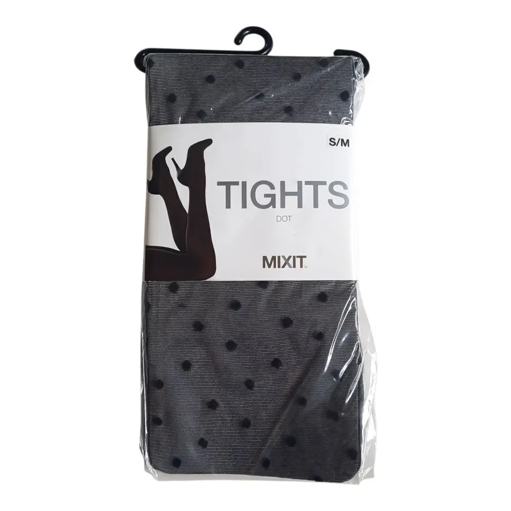 Mixit Black and Gray Patterned Tights
